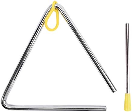Musical Instrument Triangle 6-inch  Play Alongside Percussion Instruments like the Drum, Bells, Xylophone, Maracas, Glockenspiel  Suitable for Adults, Kids and Toddlers - Childrens Toy Set