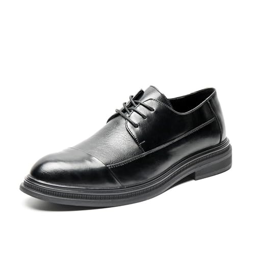 Stylish Mens Leather Oxford Shoes Lace Up Comfortable for Work Business Casual Walking