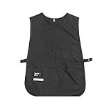 [JIAHU] エプロン レディース メンズ 作業用 ワークエプロン 男女兼用 女性 男性 撥水 おしゃれ 軽量 乾きやすい ショート丈 カフェエ 美容師 業務用 キャンプ アウトドア 母の日 ギフト 大きいサイズ (ブラック)