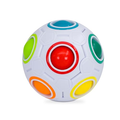 Cubelelo Drift Rainbow Ball Puzzle | Compact, Multicolor Sphere (Fidget Toy) | Portable Brain Teaser for Kids & Adults | Stress Relief & Fun On-The-Go Puzzle