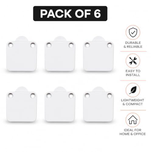 Image of Automatic Wardrobe Cabinet Door Light Switch, Push-to-Off Door Activated Switch for Wardrobe, Closet, Cupboard, Cabinet & Furniture Lights, White, Pack of 6
