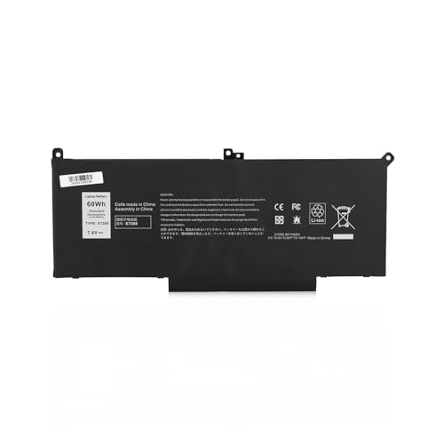 JPking 60Wh F3YGT Batteria per laptop Dell Latitude 12 7000 7280 7290 13 7380 7390 P29S002 14 7480 7490 P73G002 E7480 E7280 E7290 Business Notebook DM3WC DM6WC 2X39G KG7VF V4940 451-BBYE 453-BBCF 7.6V