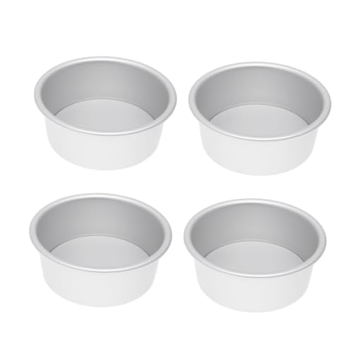 Garneck 4 piezas Molde Redondo para Tartas con Base Desmontable Antiadherente de Aleación para Pasteles Cheesecakes y Postres