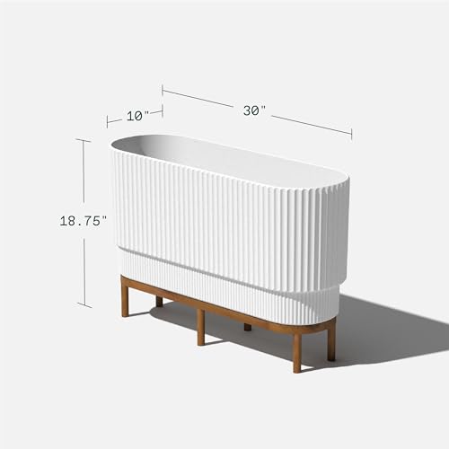 Image of Veradek Demi Series Raised Long Planter - Wide Planter with Stand