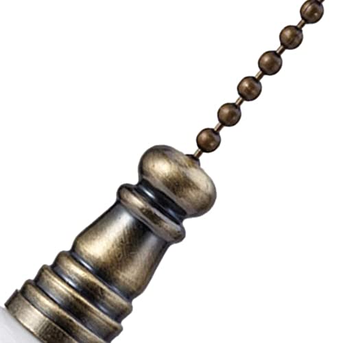 Image of Ceiling Fan Pull Chain 12 inch Ceramic White Pull Chain Extension Fan Chain Extender Ceiling Fan Pulls Ornament with Ball Fan Chain Connector for Ceiling Fan Light, 1PCS (Ceramic White)