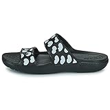 Crocs Unisex Classic Heart Print Sandal Holzschuh, Black/White, 41/42 EU