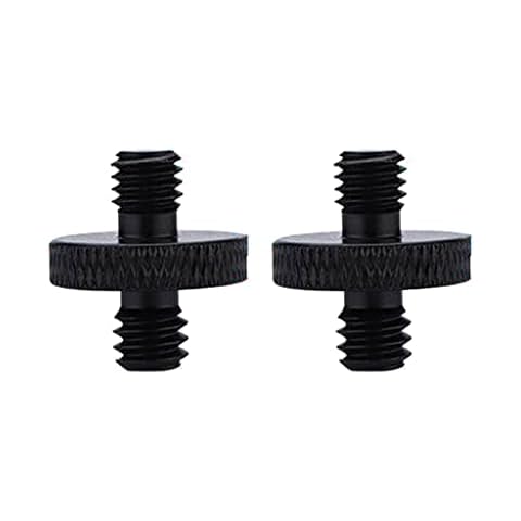ehbn9 2pcs 1/4"-20 Male to M4 M5 M6 M8 M10 Male Threaded Screws Tripod Converter Screw Black Cover