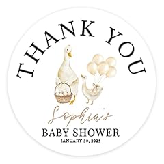 Personalized Thank You Stickers Silly Goose With Balloons