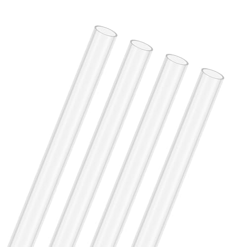 Image of M METERXITY 4-Pack Clear Rigid Acrylic Pipe, 5mm[0.2"] ID x 7mm[0.28"] OD Plastic Round Tube for Water Cooling System/Lamps/Fountains/Aquariums/Display Stand, Acrylic Tubing [305mm/12IN]