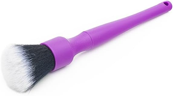 Detail Factory - Synthetic Detailing Brush Combo Kit - Ultra-Soft Synthetic Bristles, Scratch-Free, Instrument Panels, Emblems, One Long Handle + One Short Handle, Purple (2-Pack)