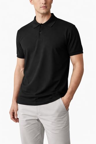 Image of Men's Plain Polo Neck T-Shirt | Comfortable | Stylish Casual & Smart Wear | Half Sleeve | Regular Fit