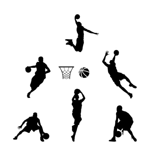 Vinilo decorativo pared baloncesto negro 61x51 cm miniatura 3