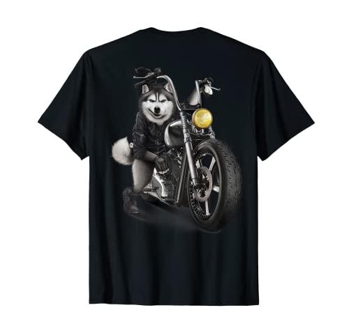 Chien husky sibérien sur moto chopper T-Shirt Cover