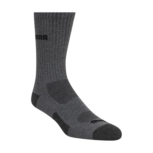 PUMA mens 6 Pack Crew Socks, Dark Gray, 13-Oct US - image 2