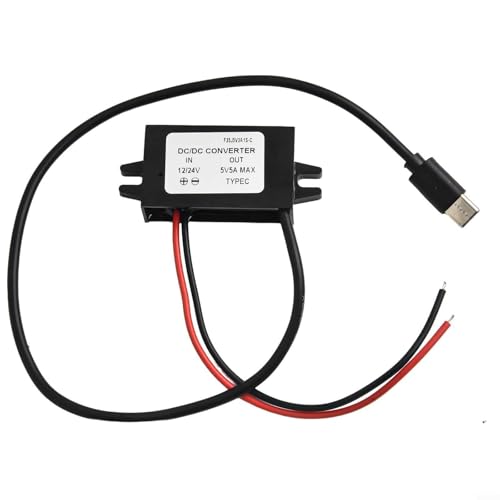 Convertidor impermeable IP68 DC-DC de 12 V/24 V a 5 V USB-C 5 A 25 W módulo de fuente de alimentación reductor adaptador de carga con protección contra sobrecarga y cortocircuito para teléfonos