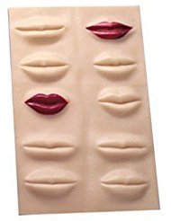 Tattoo Skin Practice for Makeup Lips - Yuelong 2pcs Professional Rubber 3D Cosmetic Permanent Makeup Lips Tattoo Practice Skin, 22 X 19cm Tattoo Fake Skin,Used for Tattoo Kits,Tattoo Supplies
