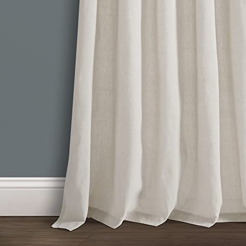 Lush Decor Burlap Knotted Tab-Top Window Curtain Panel Pair, 45"W X 108"L, Light Linen #TOP2