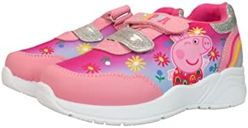 Peppa Pig Baskets Sport Filles Easy Touch - Chaussures à Scratch Avec Velcro - Rose
