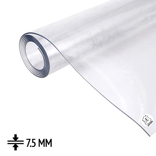 Ae Auto Equipe PVC transparente al metro Grosor 7,5/10 (7,5 mm) Altura 137 cm Kristall para toldos, capotas, etc.