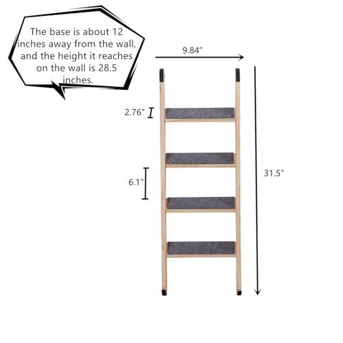 Escalera para gatos de madera sólida 31.5 pulgadas miniatura 6