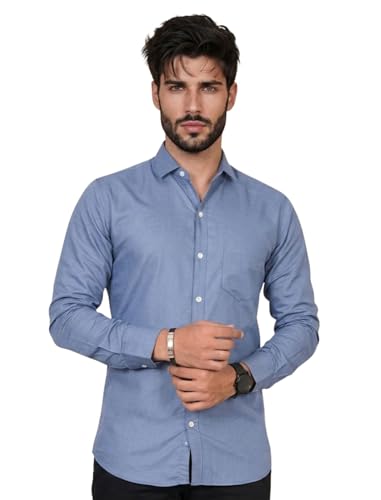 Image of Full Sleeve Black Formal Shirt for Men Cotton Regular Fit Casual - Pure Premium Branded Shirts for Men Formal Stylish Slim Plain Solid Man Wear as Office and Party