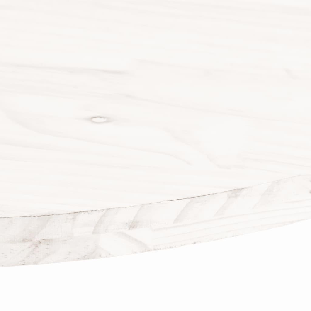Blat stołu z litego drewna sosnowego, biały, 100 x 50 x 2,5 cm, owalny, zapasowy blat stołu do stolika kawowego, stolik pomocniczy, stolik barowy, pokryty białym kolorem, gotowy do użycia