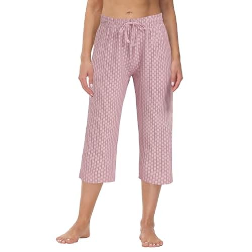 Cakulo Womens Capri Pants Wide Leg Yoga Capris Summer High Waisted Casual Lounge Cropped Pants with Pockets