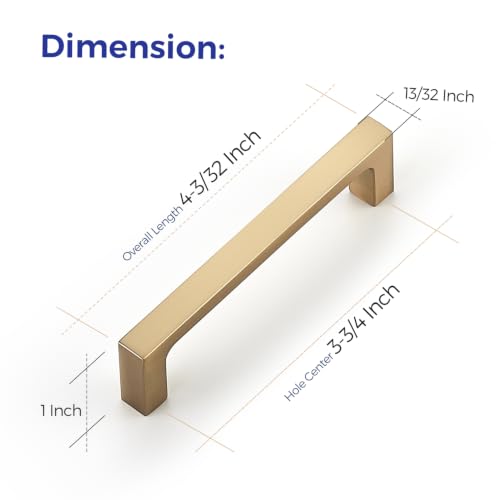 Image of Ravinte Champagne Bronze Kitchen Cabinet Solid Handles,3-3 /4 Inch,10 Pack