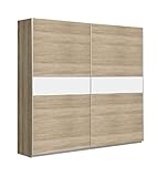 CAMBIA TUS MUEBLES CTM® Armario Winter 200 cm – Puertas Correderas – Estilo Nórdico – Interior con Estantes y Barras – Melamina Roble o Blanco – 200x61x210 cm – Armario Ropero Moderno (Roble)