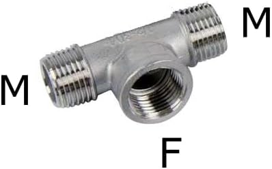 304 Stainless Steel BSP Male to Femlae Fitting 1/4-2 inch FFM FMF MMF MFM 3 Ways Tee Type Water Pipe SS304 Joint Connector(FMF,2")