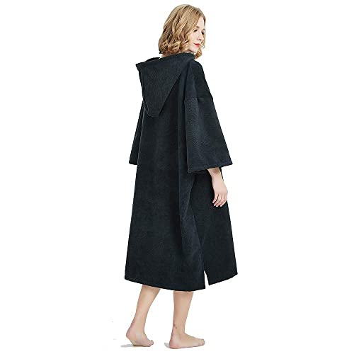 Changing Robe Towel Poncho with Hood for Beach, Swimming, Surfing One Size Fit All