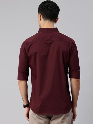 Image of Majestic Man Men's Cotton Slim Fit Solid Casual Shirt