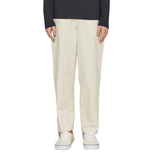 EDUARDO Women's Banding Elastic Waist Drawstring Cotton Pants with Pockets.