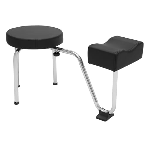 Butaco para Pedicure JLYNOWPT, Reposapiés Ajustable con Cojín de PVC Negro y Plata, Estilo Moderno miniatura 3
