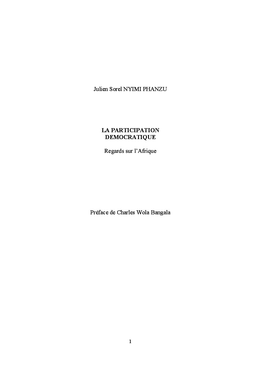 La participation démocratique: Regards sur l’Afrique