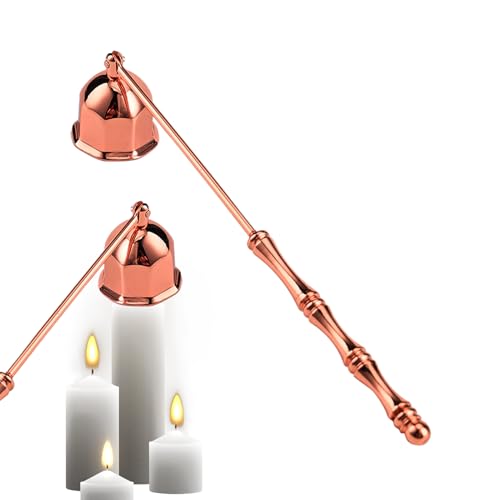 Ljussnuffer – klockformad släckare med långt handtag | rostfritt stål flamma snuff, för födelsedag semester utomhus sovrum vardagsrum hotell familj män kvinnor vuxna