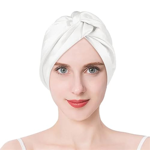 Bonnet de nuit en soie double face pour cheveux longs avec ruban élastique