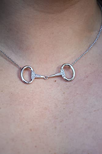 Tack Shack of Ocala Jumping Horse Necklace, Sterling Silver Horse Themed Necklace, Equestrian Necklace, Necklace in Box and Gift bag (Snaffle Bit) - Thumbnail 3