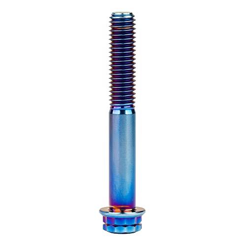 Image of Titanium Flange 12 Point Head M8 x15 20 25 30 35 40 45 50 55 60 65mm Screw Bolt Pack of 4 (M8x55mm, Burning Blue)