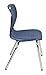 Romig Trek 36 in. Square Adjustable Classroom Table- Grey & 4 Andy 18 in. Stack Chairs- Blue & Grey Base