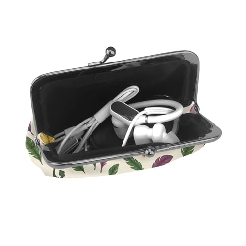 Pu Leather Buckle Coin Purse Fleur-De-Lis Carnival Design Girls Kiss-Lock Change Purse Wallets4