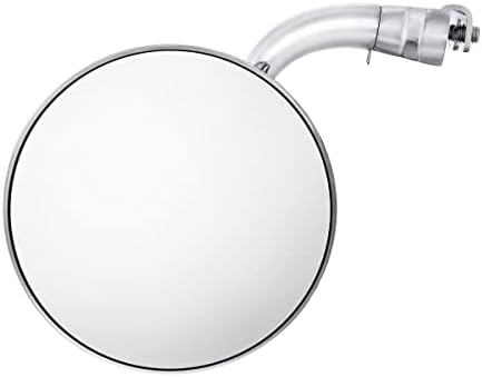 United Pacific C5001-CVX, 4" Curved Arm Peep Mirror w/Convex Mirror Glass, Door Edge Mirror, Chrome Plated, Wide Angle Vision - ONE Mirror