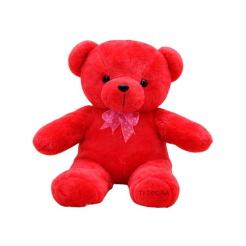 Image of 1.5ft Teddy Bear Soft Toy for Girls Boys Kids, Red, Plush Stuffed Baby Gift Birthday, 45cm