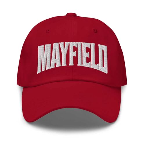 Mayfield Baseball Cap Mayfield Dad Hat Kentucky KY Hat Embroidered Souvenir Cranberry