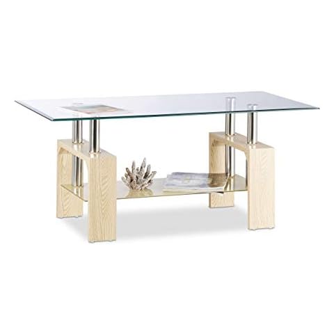 Mesa Centro de Cristal con Repisa Cover