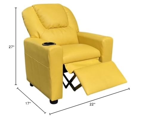 Lilola Home Marisa Kids Recliner Yellow