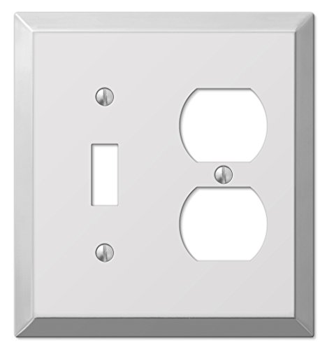 Amerelle 161Td Century Single Toggle/Single Duplex Steel Wallplate In Polished Chrome #TOP16