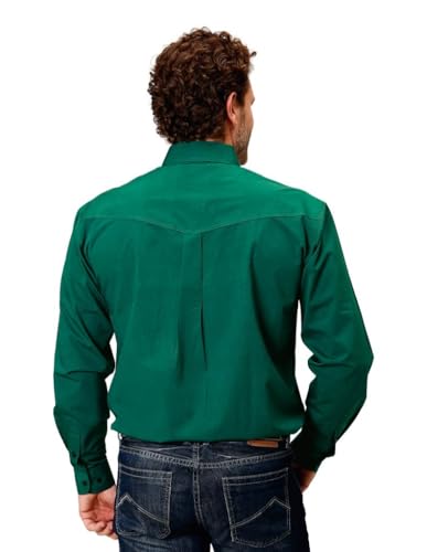 ROPER Western Shirt Mens L/S Solid Button Green 03-001-0365-0184 GR2