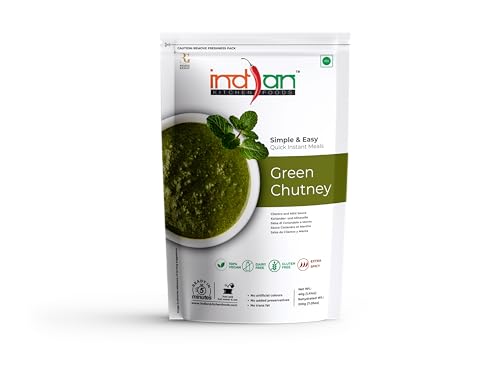 Image of Indian Kitchen Foods Instant Green Chutney - Freeze Dried, Gluten-Free, Ready-to-Eat Indian Vegan Meal