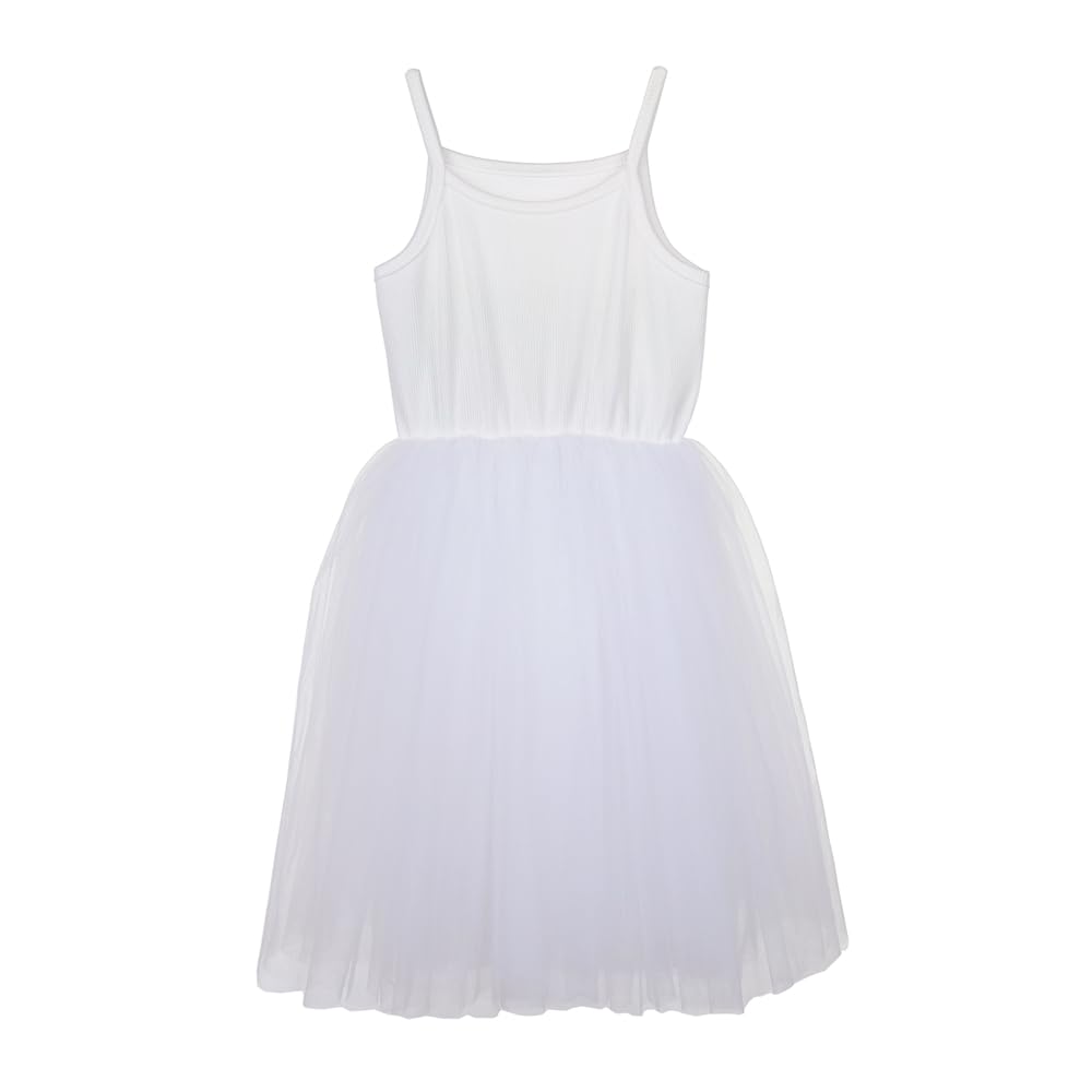 Baby Girl Tutu Dress Toddler Kids Sleeveless Tulle Casual Birthday Party Dresses Princess Sundress (3T, White)